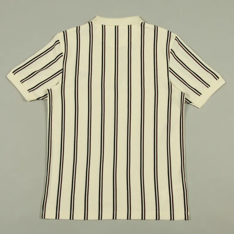 Fred Perry Vertical Stripe Polo Shirt - Ecru-2